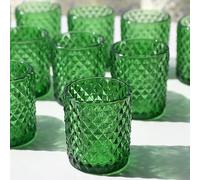 Vohocandle 12 bicchieri verdi in vetro per tavolo di nozze, portacandele in vetro per baby shower, per feste e feste
