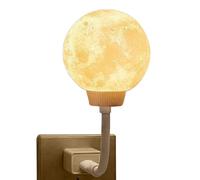Voice Activated Night Light - 3D Moon Bedside Lamp | Bedroom Night Light For Bedside Desk Table Bookshelf Children's Room | Acrylic Lampshade, Color Changing (Yellow Moon), Voice Control, Relaxing Atm