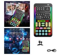 Voice Changer, effetto sonoro portatile per microfono e disguiser, mixer portatile per schede audio live streaming, scheda audio multifunzione con 8 modifiche audio per PC cellulare (nero, 11 cm)