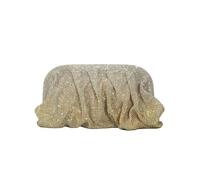 VOICE CHOO Shinny - Borsa da donna con strass increspati e motivo a cuori sfumati, Oro, Taglia unica