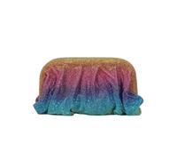 VOICE CHOO Shinny Increspato Strass Clucth Bag Per Le Donne Designer Gradiente Amore Cuori Modello Borsa Da Sera Moda Festa Femminile Borsa, Arcobaleno, Taglia unica