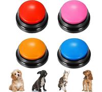 Voice Recording Button, Set of 4 Dog Buttons for Communication Pet Training Buzzer, 30 Second Record & Playback, for Family Game and Trivia Nights