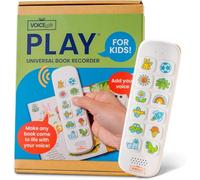 VoiceGift PLAY - Registratore vocale senza schermo e lettore audio per bambini, registra messaggi quotidiani, storie della buonanotte e ricordi, ricaricabile tramite USB, con altoparlante, clip e