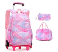 Voici et Voila Regali Scolastici 4 Sets Zaino Ruote per Bambini Elementare Scuola Ragazza Trolley Borsa Viaggio Zainetti per Bambini Cartella Scuola Ragazzi 31x16x45cm