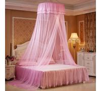 Voici et Voila Zanzariera Letto Baldacchino per Letto Bambina Tenda Letto Bambini Ragazze Grande Zanzariera Letto Matrimoniale Singolo Universale Cupola Zanzariera Princess Camera Decorazioni Rosa