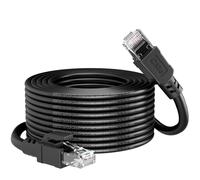 VOIETOLT Cavo Ethernet Cat 6 3 metri Esterno, Guaina Impermeabile in LLDPE UV per Sepoltura Diretta - Cavo di Rete Internet Gigabit ad Alta Velocità 10 Gbps - CCA, UTP - Nero