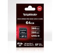 Voigtlnder Prof. SDXC ad alta velocit, UHS-II, Cl10, U3, V90 (280/250 MB/s) 64 GB