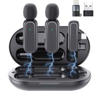 voijump Microfono Wireless per iPhone/Android/iPad Microfono Lavalier con