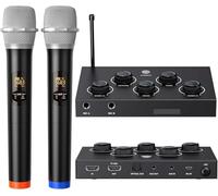 voijump Sistema microfonico wireless, microfono karaoke UHF, microfono wireless per karaoke, matrimonio, roadshow, conferenza, festa, set karaoke completo con microfono wireless