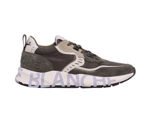 Voile Blanche Club01 sneaker uomo in camoscio e tessuto tecnico verde militare b