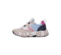 VOILE BLANCHE CLUB105.-Sneakers in Suede e Tessuto Tecnico-Bianco, Bianco-Rosa 39