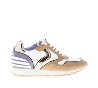 VOILE BLANCHE scarpe donna Sneaker Julia Power camoscio tortora e nylon bianco