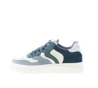 VOILE BLANCHE scarpe donna Sneaker Laura in pelle bianco camoscio grigio e blu