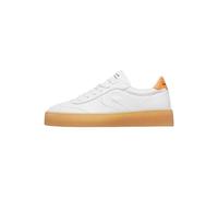 VOILE BLANCHE Sneakers in Pelle, Bianco-Arancione- 43