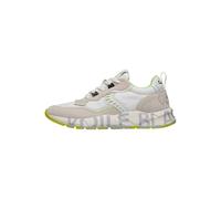 VOILE BLANCHE Sneakers in Suede e Tessuto Tecnico, Bianco-Giallo 44