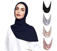 VOILE CHIC Istantaneo Hijab sciarpa da donna - Premium Jersey Head Scarf Wrap, Made in Turchia, Blu navy, Pacchetto di 1