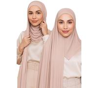 VOILE CHIC Istantaneo Hijab sciarpa da donna - Premium Jersey Head Scarf Wrap - Made in Turchia, Vaniglia., Pacchetto di 1