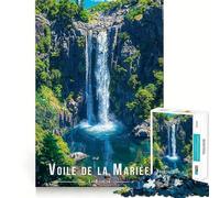Voile De La Mariée Waterfall,La Reunion Puzzle 1000 Think Boost Game Tight Lock No Loose Pieces Interactive Brain Challenge for Home (50x75cm)