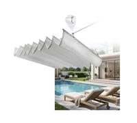 Voile rétractable - Toile de toit - Pergola - Ombre - Perméable à l'eau - Protection solaire - Tente avec kit de montage pour terrasse extérieure,Facile à installer(W2*L5m/W6.56*L16.41ft)