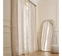 Voile traforato in cotone e lino, NIVES Beige 140 x 260 cm