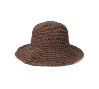 Voilipex Cappello da Sole in Paglia, Pieghevole, a Tesa Larga, Cappello Estivo da Spiaggia all'Uncinetto, Cappello da Donna, Un caffè., Taglia Unica