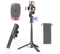 Voinap Treppiede estensibile per tracciamento automatico del viso con luce, treppiede rotante a 360°, controllo automatico o manuale, riprese fotografiche intelligenti per video, vlog, live streaming