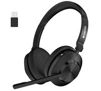 Voistek Cuffie Bluetooth Wireless con Microfono a Cancellazione del Rumore, Dongle USB per PC, Design Leggero e 45 Ore di Autonomia con Pulsante, Compatibile con Windows, Mac, iOS, iPadOS, Android