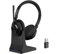 Voistek Cuffie con microfono Bluetooth e USB Dongle, batteria da 50 ore, auricolari wireless con microfono, cancellazione del rumore, casa, ufficio, call center