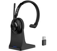 Voistek On-Ear - Cuffie wireless con Bluetooth e dongle USB - 50 ore di durata della batteria, microfono con cancellazione del rumore per chiamate chiare, ideale per casa, ufficio, ufficio e call