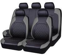 VOIV 9 Pezzi Auto Set Coprisedili per Fiat 500 (2007) 2007 2008 2009 2010 2011 2012 2013 2014 2015 2016, Universale in Pelle PU Impermeabile Fodere Anteriori E Posteriori Auto Accessori,B Grey
