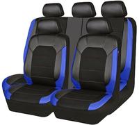 VOIV 9 Pezzi Auto Set Coprisedili per Ford Ecosport 2013 2014 2015 2016 2017 2018 2019-2023, Universale in Pelle PU Impermeabile Fodere Anteriori E Posteriori Auto Accessori,D Blue