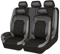 VOIV 9 Pezzi Auto Set Coprisedili per Nissan Qashqai II J11 2013 2014 2015 2016 2017 2018 2019 2020 2021, Universale in Pelle PU Impermeabile Fodere Anteriori E Posteriori Auto Accessori,B Grey