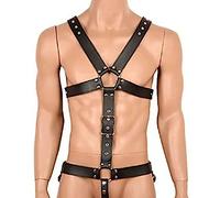 VOIV Imbracatura per Il Corpo in Pelle PU per Uomo Lingerie Sexy Cinture di ritenuta per Club Costume Cosplay Cintura Gotica