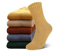 VoJoPi Calze Termiche Donna, 5 paia Calze Donna Invernali, Caldi Spessore Pianura Calzini Lana Donna, Taglia Unica 35-42