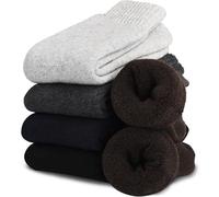 VoJoPi Calze Uomo Invernali, 5 paia Spessa Calze Termiche Uomo, Elasticità Calze Lana Uomo per Zone Fredde, Lavoro, Sportivi, Sciare