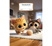 Vokabelheft Katze: 2 Spalten, Liniert mit 100 Seiten in DIN A5 für jeden Sprachunterricht in Schule & Freizeit mit Süßem Katzen Motiv
