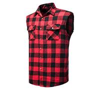 vokkrv Camicia Senza Manica a Quadri Canotta Estiva Casual Moda con Bottoni per Spiaggia e Vacanza Smanicato Gilet Scozzese con Tasca sul Petto Scozzese Casual Sottli Leggero Oversize