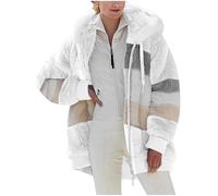 vokkrv Donna Giacca Invernale Pile Calda Cappotto Sherpa Teddy Giacca Sci Felpa con Cappuccio in Peluche Cerniera in Più Colori Cappotti Manica Lunga Ampia Spessa Outwear Offerte Lampo del Giorno
