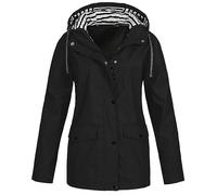 vokkrv Donna Giacca Softshell Leggera e Calda Giacca Elasticizzata da Donna con Cappuccio Antivento Antipioggia Impermeabile Funzionale Sportiva da Corsa Traspirante Autunnale Inverno Outdoor