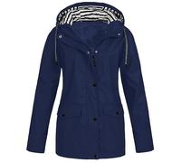 vokkrv Donna Giacca Softshell Leggera e Calda Giacca Elasticizzata da Donna con Cappuccio Antivento Antipioggia Impermeabile Funzionale Sportiva da Corsa Traspirante Autunnale Inverno Outdoor