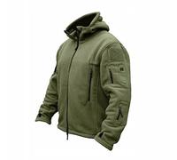 vokkrv Giacca In Softshell Da Uomo Con Cappuccio Giacche Tattico Outdoor Militare Impermeabile Antivento Calde Giubbotto tattiche invernale per lavoro, corsa, pesca, caccia, arrampicata