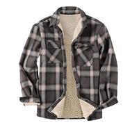 vokkrv Giacca Uomo Camicia Flanella Invernale Imbottita Scozzese Risvolto Casual Comoda con Tasche sul Petto Manica Lunga Termica Elegante Leggero Morbido Vintage Quadri Oversize