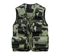 vokkrv Gilet da Lavoro Uomo Esterno con Zip Multitasca Smanicato Asciugatura Rapida Rete Traspirante Leggero Panciotto per Montagna Pesca Fotografi Sottili Taglie forti 6XL