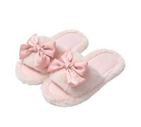 vokkrv Pantofole Peluche Donna Ciabatte con Fiocco Calde Leggere Morbide Comode e Antiscivolo Peluche Inverno Caldo Soffici Slippers Casual Quattro Stagioni Morbide Pelo Fluffy Pelose Interno