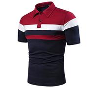 vokkrv Polo Uomo Collo a Bavero Elegante Maglietta a Righe Manica Corta Slim Fit Tshirt in Cotone Morbido Leggero Comodi Elasticizzati Estivi Primavera Taglie Forti S-5XL