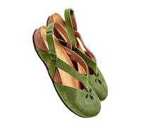 vokkrv Sandali Estivi Donna Chiuse Basse Bohemia Sandali da Spiaggia Vacanze con Adjustable Strappo Cut-out Vintage Piatto Ciababte da Mare Doccia Slippers Nero Grigio