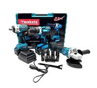 Vokot KIT 3in1 Trapano Avvitatore e Smerigliatrice a batteria 68V, trapano ad impulsi svita bulloni flex professionale portatile con motore brushless, valigetta inclusa