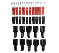 Volakebeing 10 paia di connettori per poli di alimentazione, 30 Amp, 600 V, rosso e nero, connettori per cavi elettrici con copertura antipolvere, per veicoli elettrici e sistemi solari