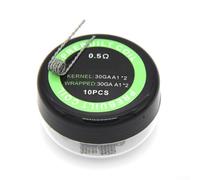 Volakebeing 50 resistori a bobina premade in filo metallico per riscaldamento a spirale bobine per saldatore strumento elettronica vaping accessori argento (B)