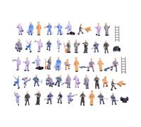 Volakebeing 50pcs HO Scala 1:87 Ferroviario Modello Operaio Figure Ben Dipinte con Scala Secchio per Treno Layout Scenario Decorazione Paesaggio Diorama Building Kit